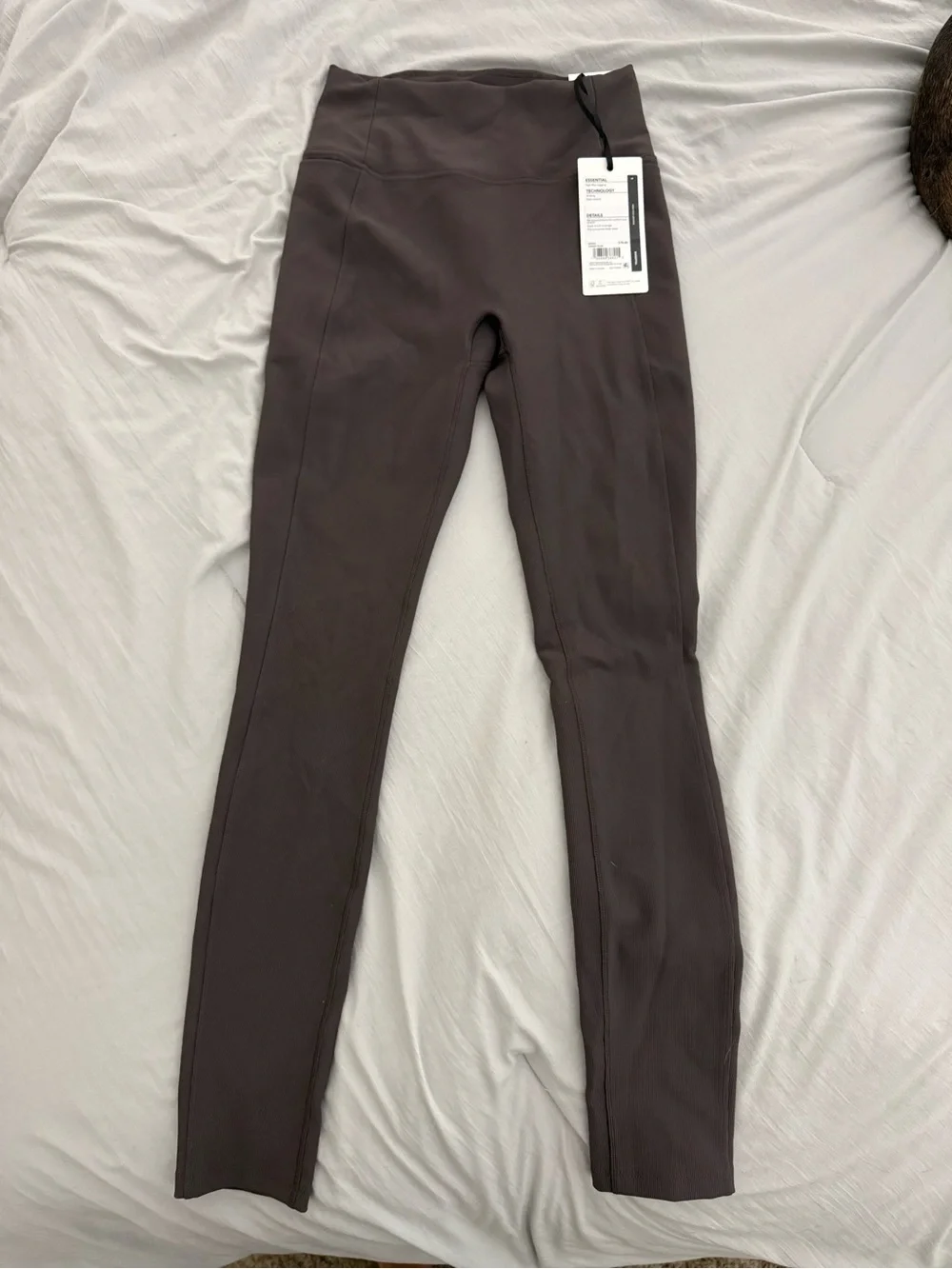 Kids High-Waist Leggings in Dark Brown - Stretch Performance